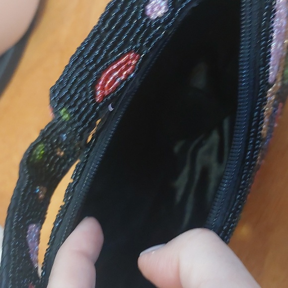 🔖 Black Millefiori Beaded Small Bag Zipper - Picture 5 of 9